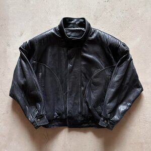 vintage made in korea harry rosen boxy leather jacket